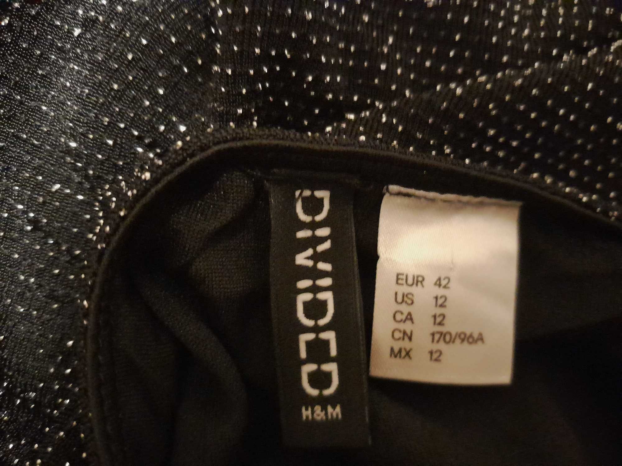 sukienka H&M ze srebrną nitką, roz. dopasowujący się od Xs- XL