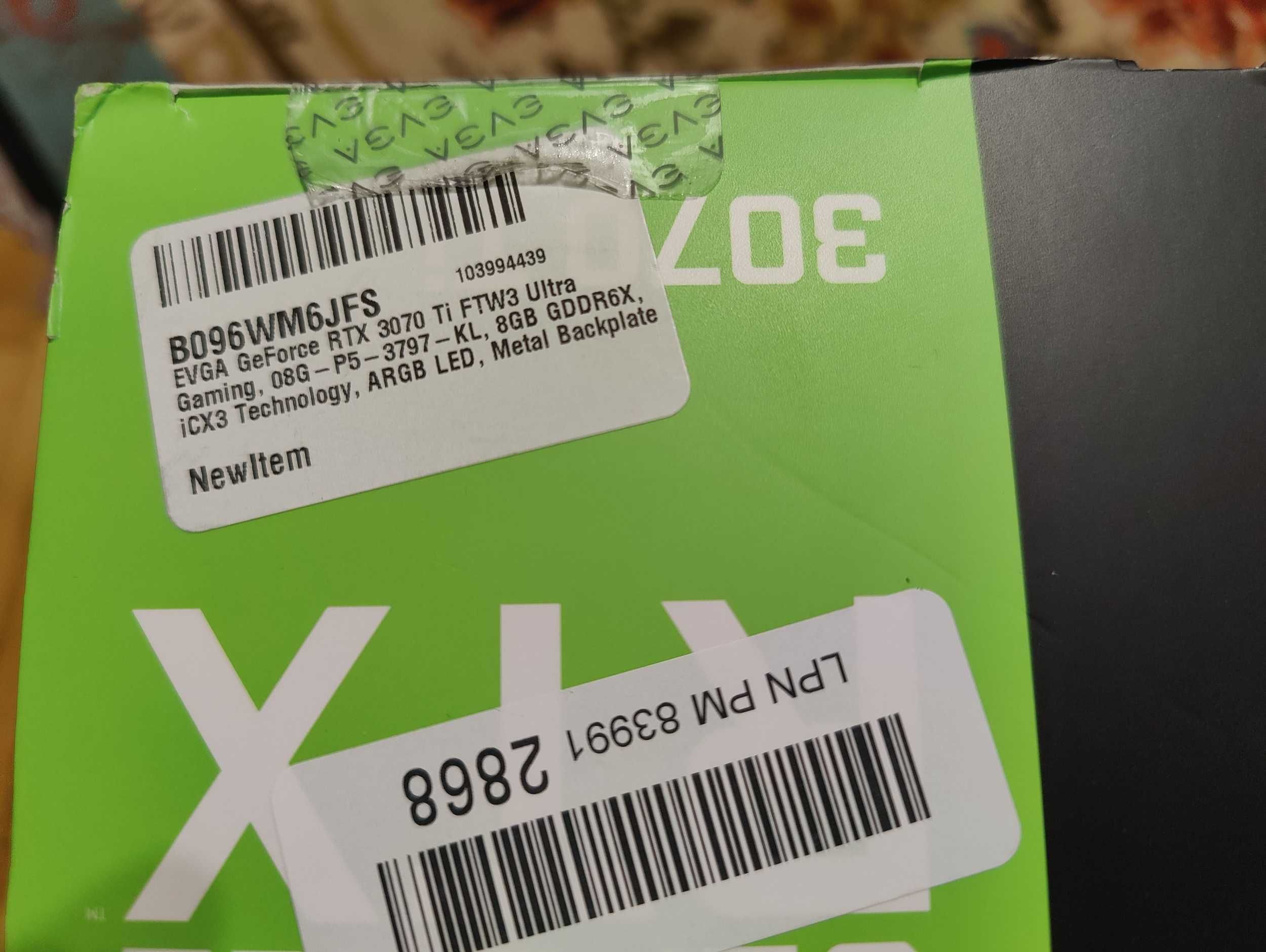 Відеокарта EVGA GeForce RTX 3070 Ti FTW3 Ultra Gaming, 08G-P5-3797-KL