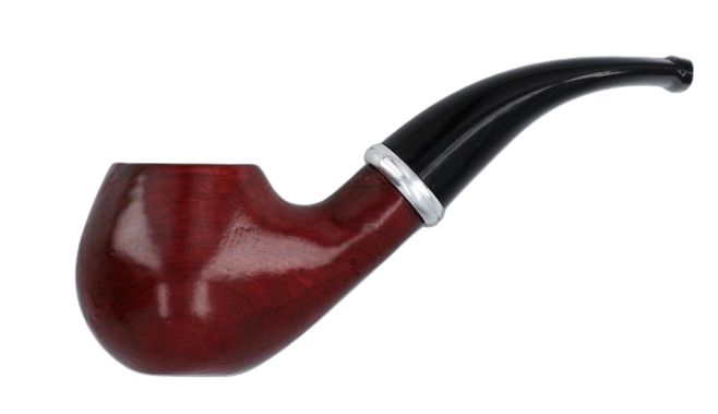 Fajka z Drewna Kauczukowego Gentelo w Etui Zamszowym, 12 cm