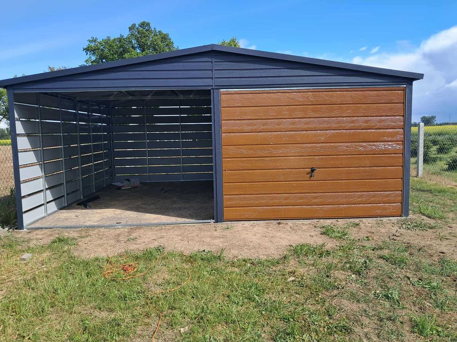 Garaż blaszany, wiata. WZMOCNIONY PROFILAMI. Producent. Cała POLSKA