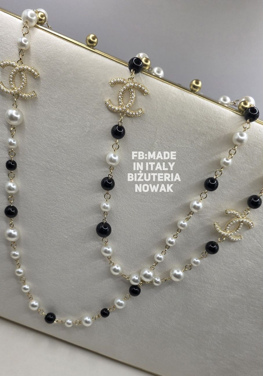 Korale sztuczne perły chanel 125cm