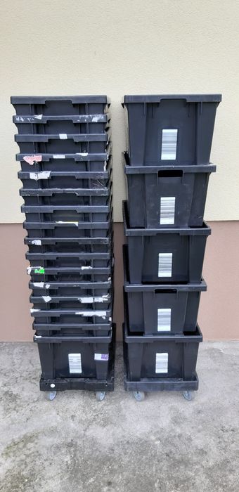 600x400x300 pojemniki plastikowe skrzynki magazynowe transportowe