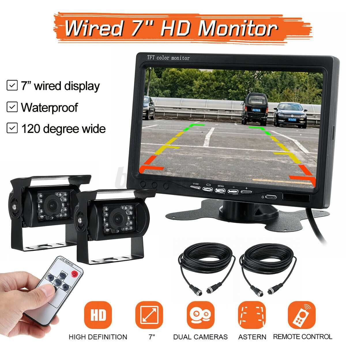 Monitor 7'' -2ch - 2 camaras , cabos de 10 m-4 pinos