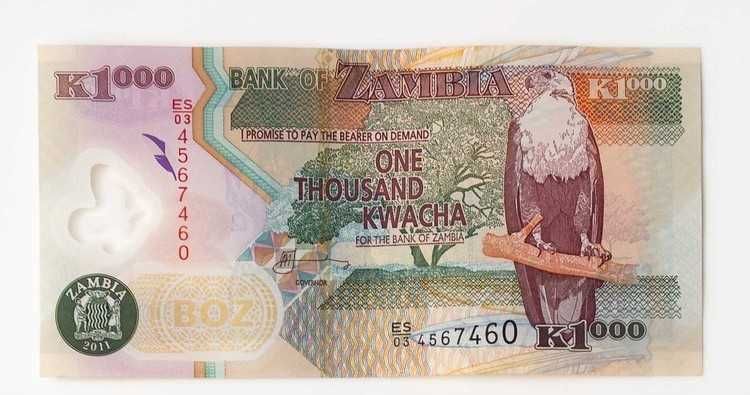 Zambia 1000 kwacha 2011 P.44 polimerowy