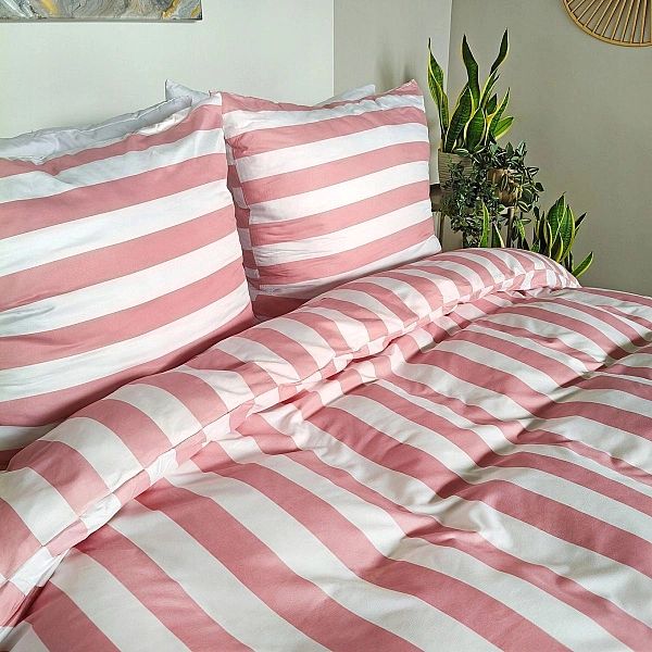 Pościel 220x200 MIKROFIBRA poszewki 70x80 KOMPLET Eusebia Home W PASY