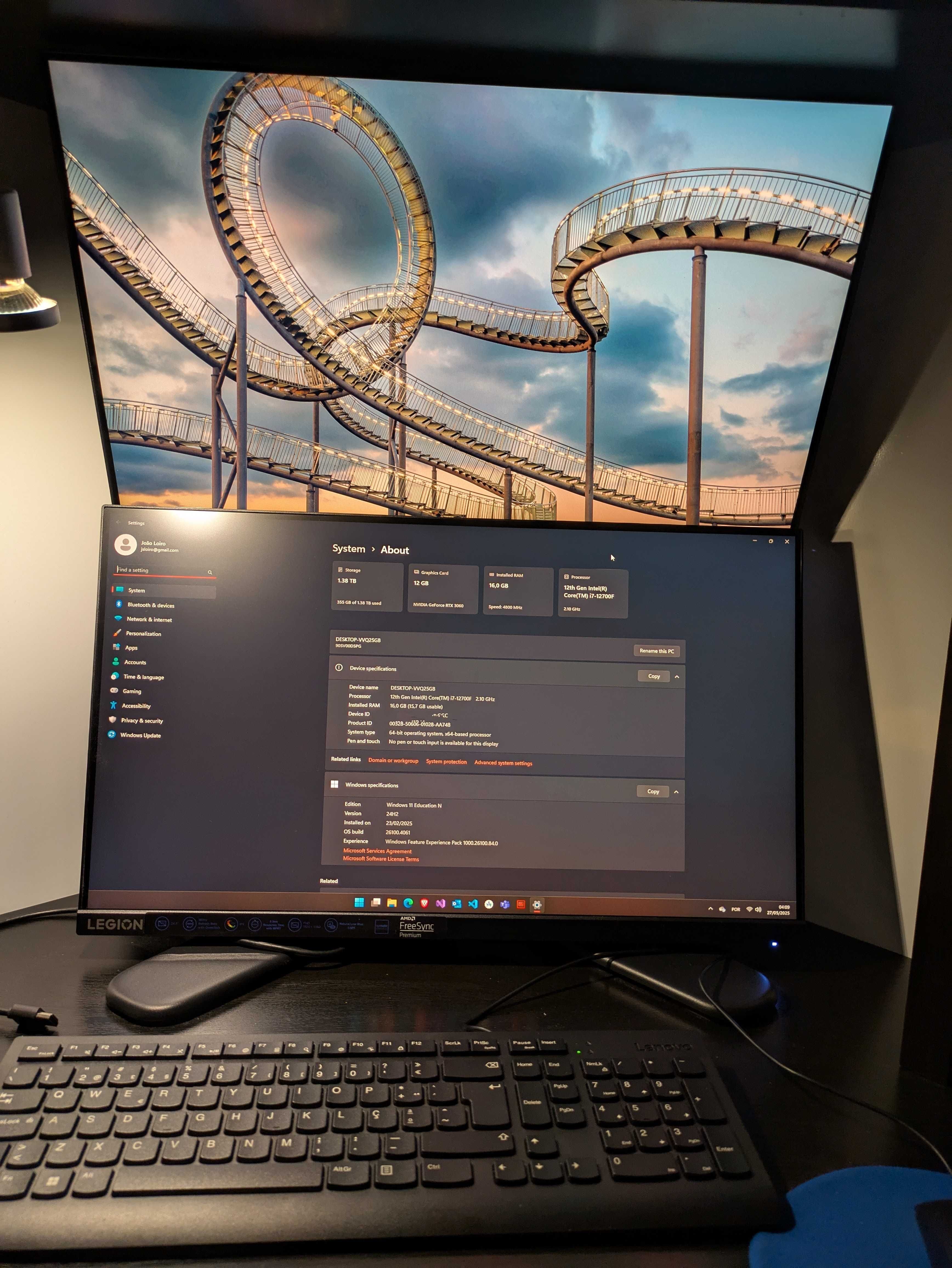 Pack Gaming/Trabalho - Desktop Lenovo Legion T5 + 2 Monitores