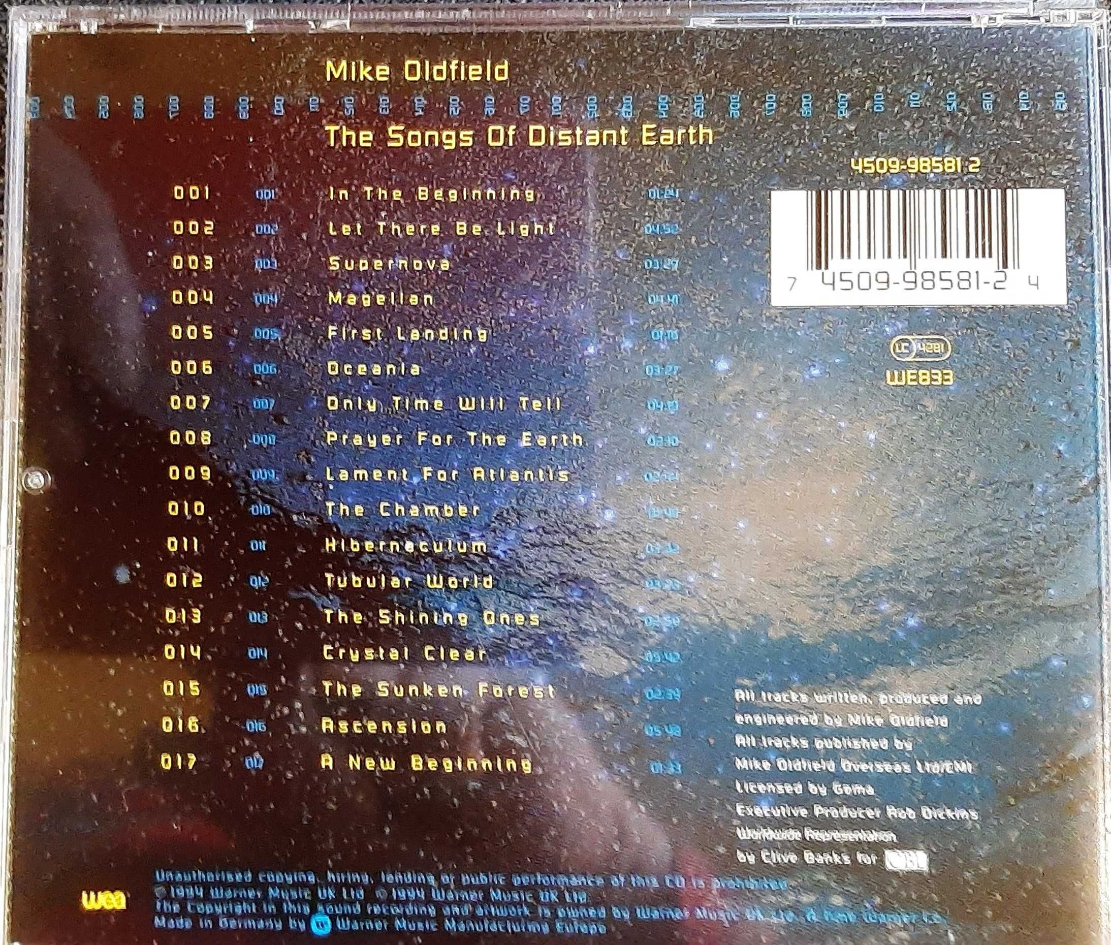 Znakomity Album CD MIKE OLDFIELD -Album The Songs Of Distant Earth CD