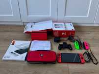 Nintendo Switch Mario Red Edition,joy-cony,etui,karta 128 GB,GWARANCJA