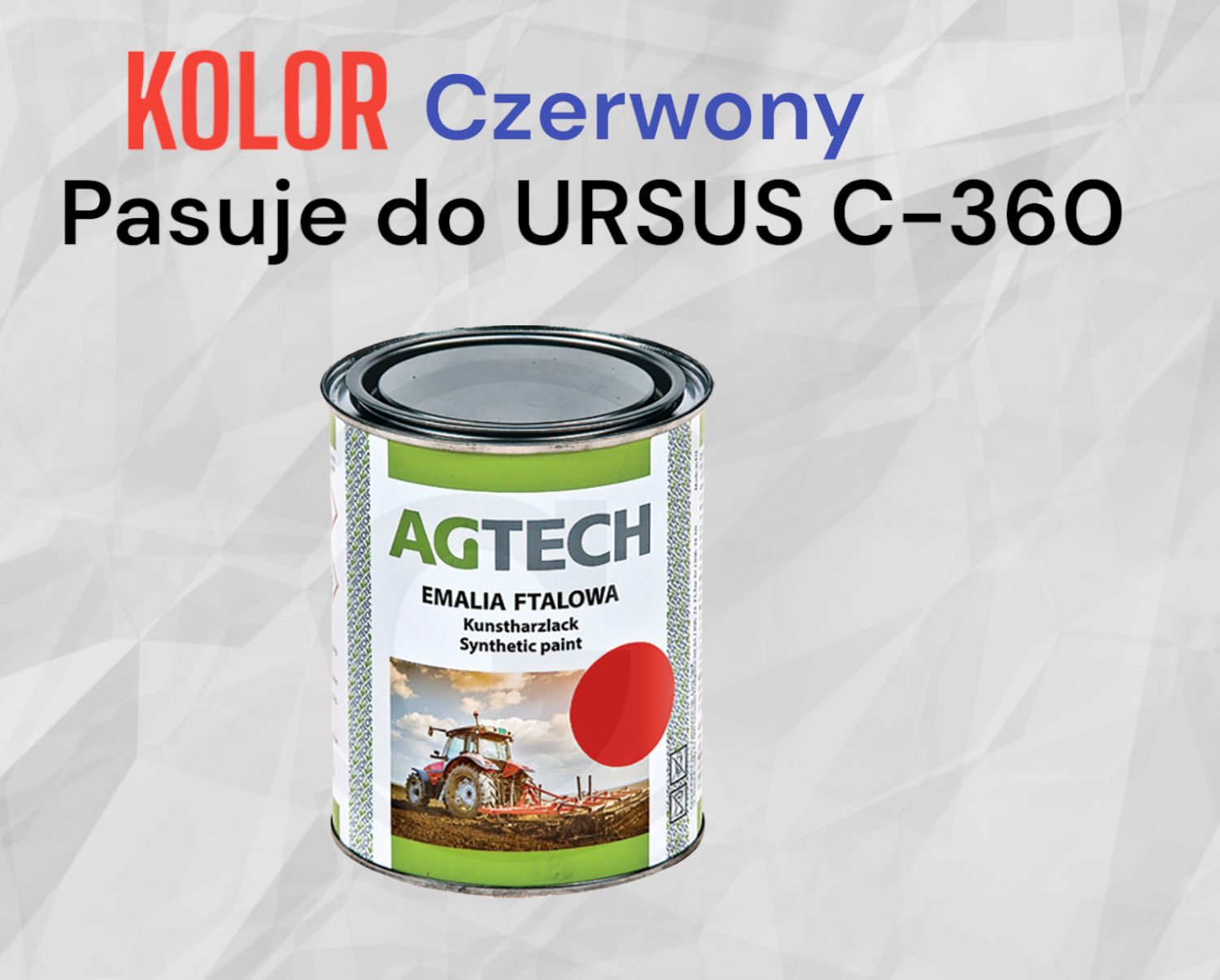 URSUS C-360  Agteh Emalia Czerwona Błotniki Maska 0,8L