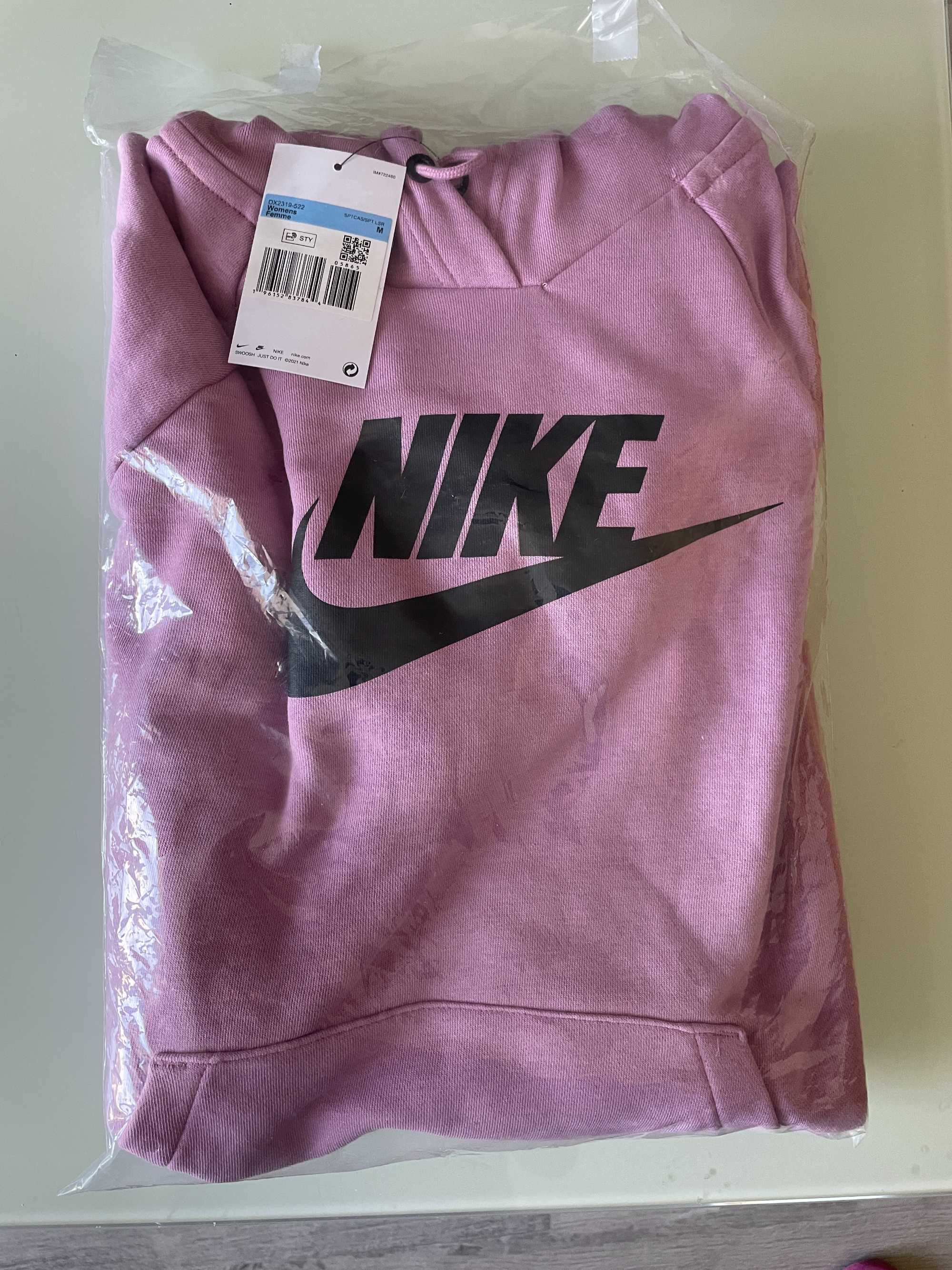 Jasnoróżowa bluza Nike z kapturem r. M