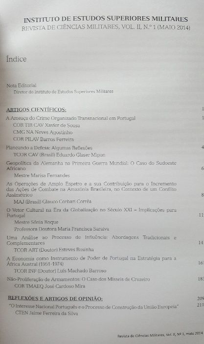 Revista de Ciências Militares Vol. II N.º 1