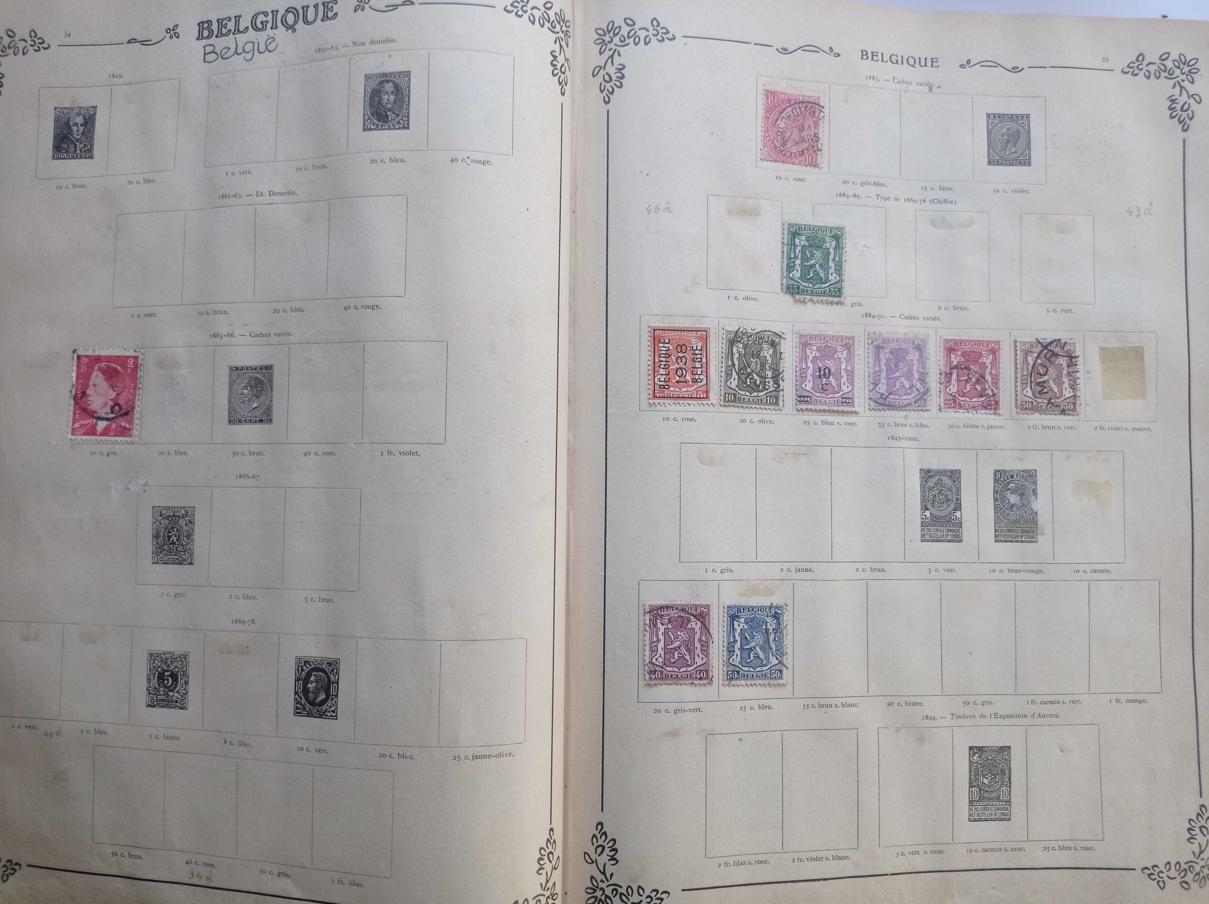 Album Timbres-Poste - 1850 - 1950 - Świat + 854 znaczki pocztowe.