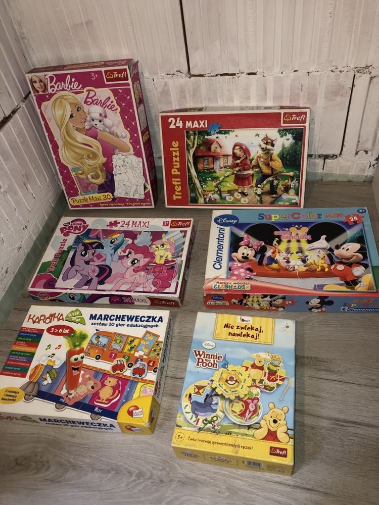 Filmy dla dzieci DVD , Puzzle, Bajki Barbie, świnka Peppa, Alibaba