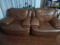 Sofás em pele, castanhos