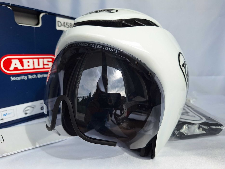 Kask rowerowy czasowy Abus GameChanger TT Shiny White L 58-61cm