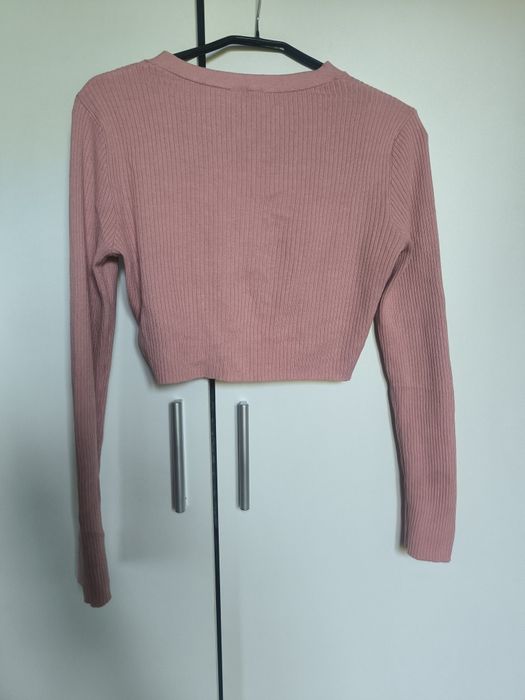 Różowy top z wiązaniem h&m m