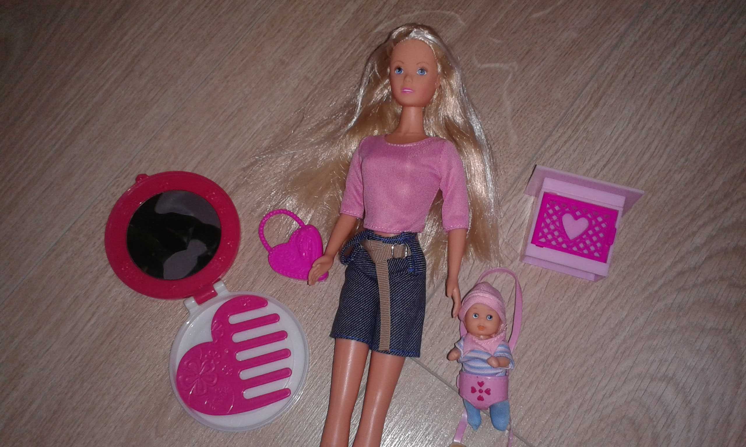 Komplet Lalka Barbie bobas nosidełko akcesoria jak Nowa