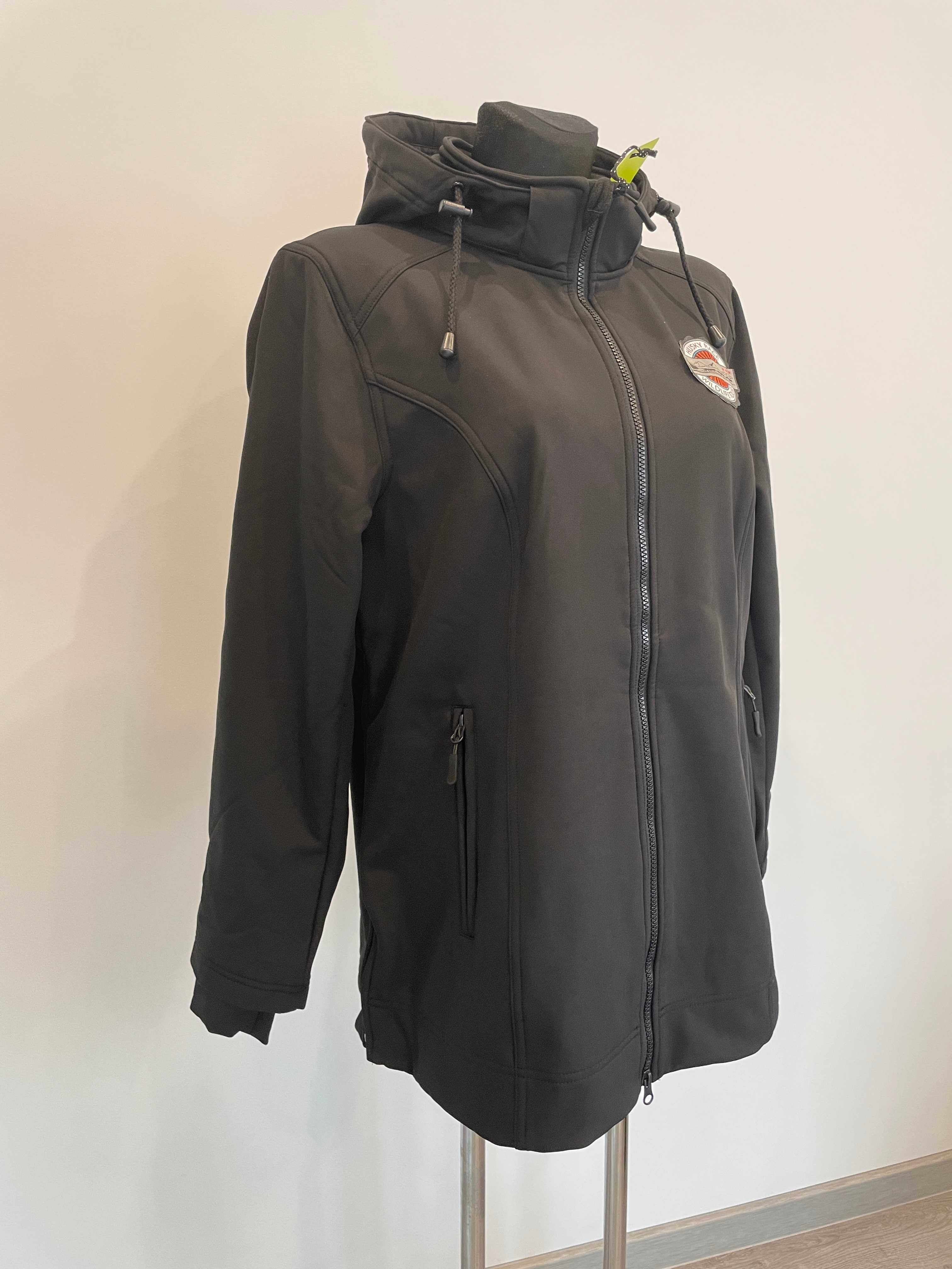 Kurtka softshell czarna z kapturem, rozm, 46