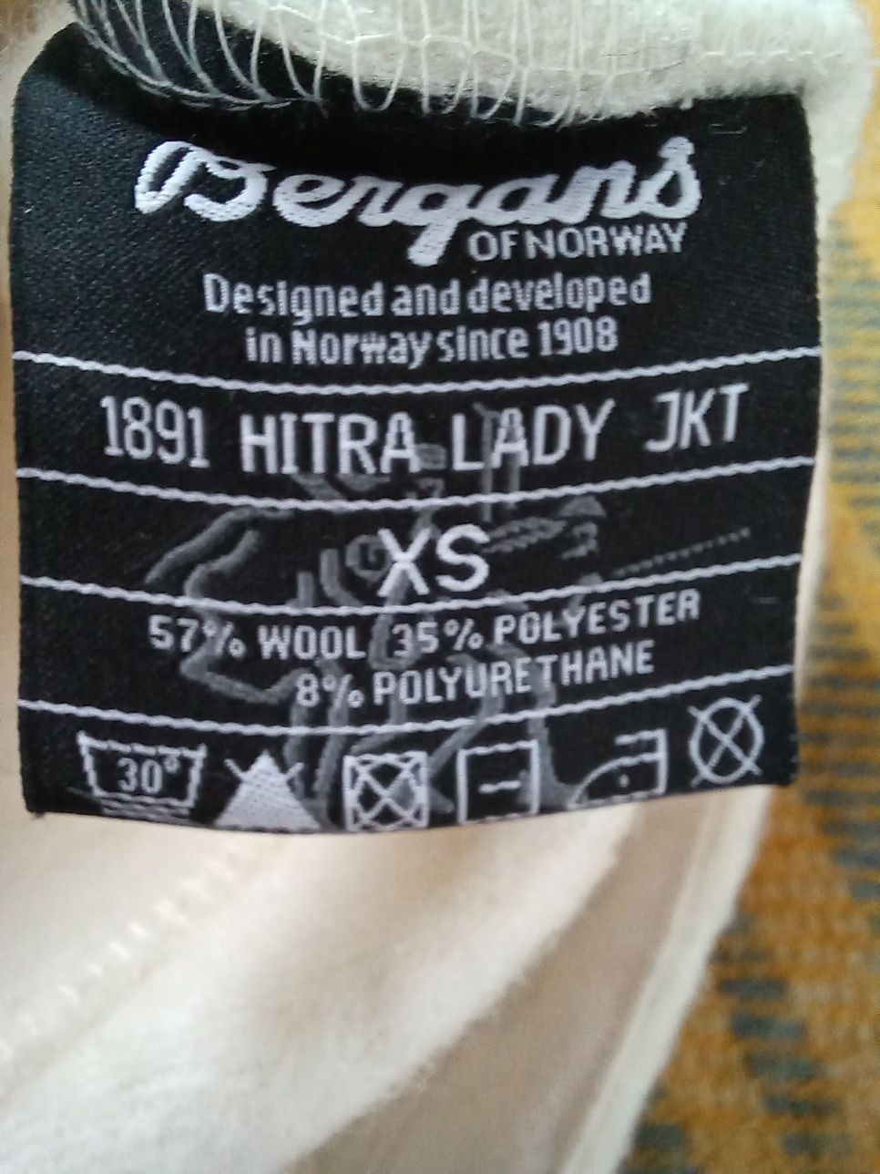 Bergans Hitra Lady XS kurtka bluza wełniana