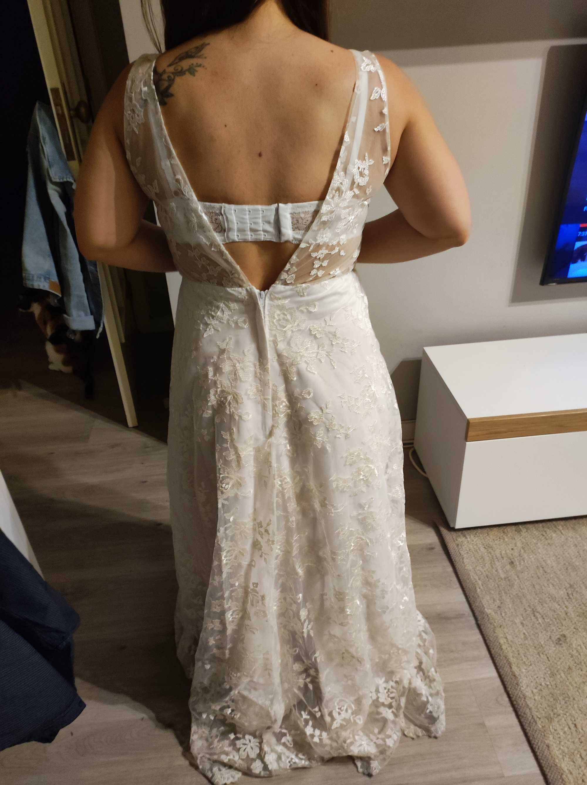 Vestido de Noiva para Casamento - Tamanho M (Tamanho 36)