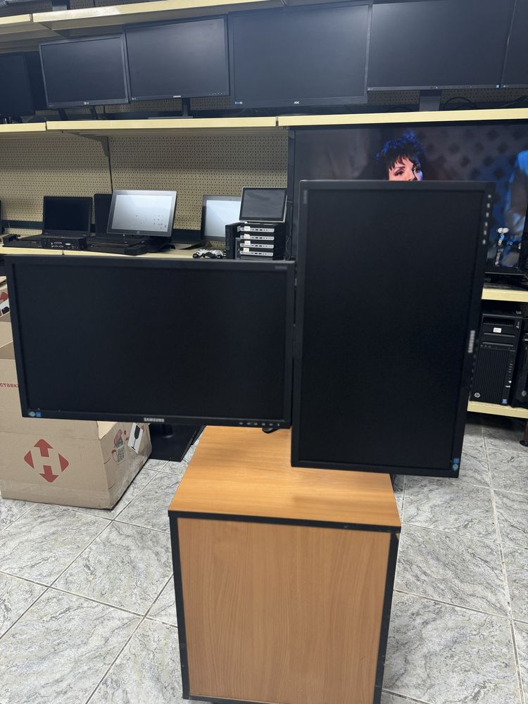 13"-27" Настільне кріплення (кронштейн) для 2х моніторів