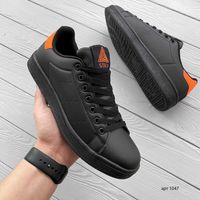 Кеди 41,42,45 кросівки чоловічі / St Smith Black Orange / Кеды мужские