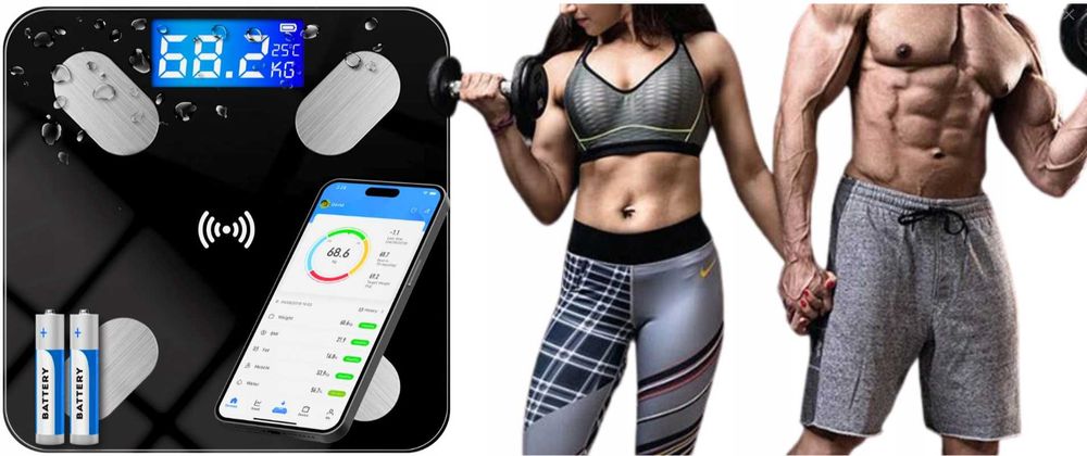 Nowa waga łazienkowa SMART+25w1 -Bluetooth, aplikacja, szkło hartowane