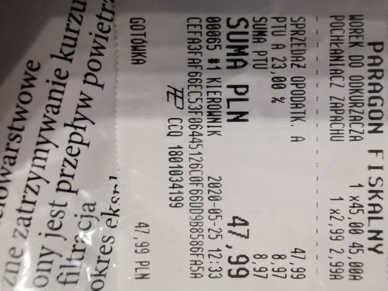 Nowe worki do odkurzacza i pochłaniacz zapachu,