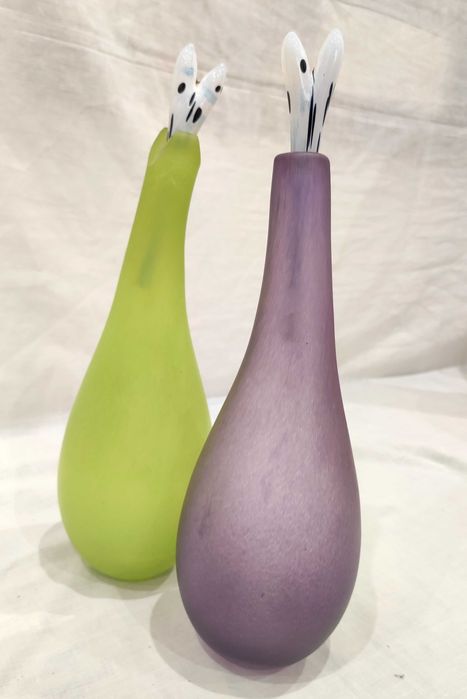 Organic Bootle Kosta Boda #89264 & #89265 I Gunnel Sahlin assinado