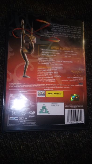 Alegria Cirque du Soleil - alegria live in Sydney 2003 dvd