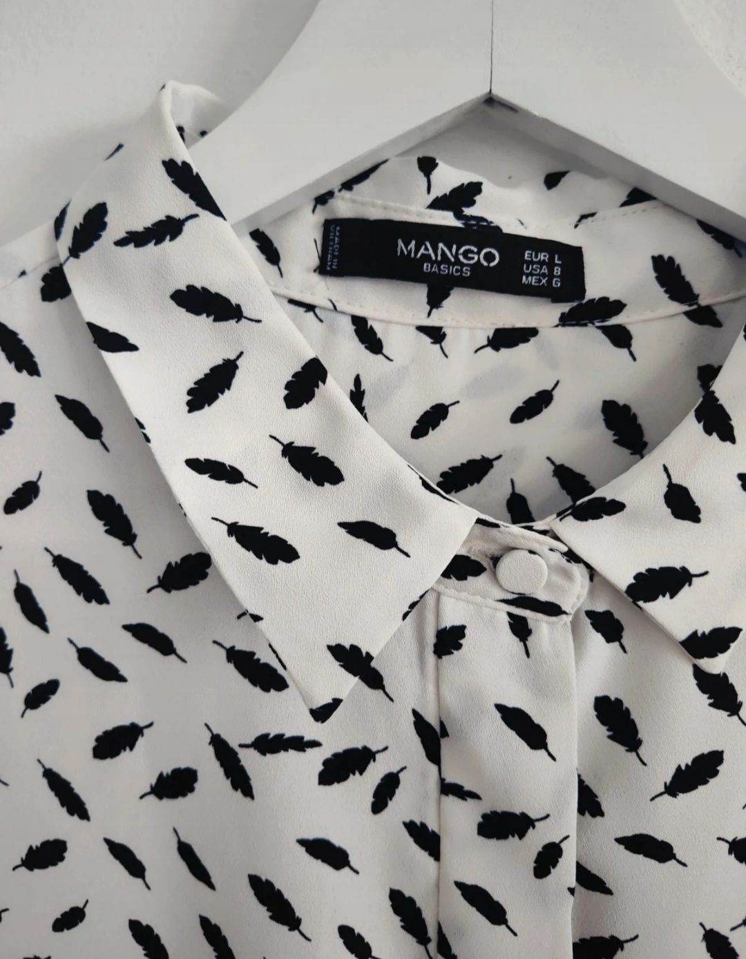 Koszula Mango L biała w pióra elegancka damska do pracy biura