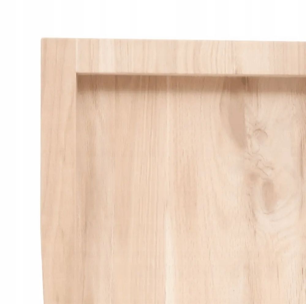 Blat stołu, 100x50x(2-4)cm surowy, lity dąb naturalną krawędzią