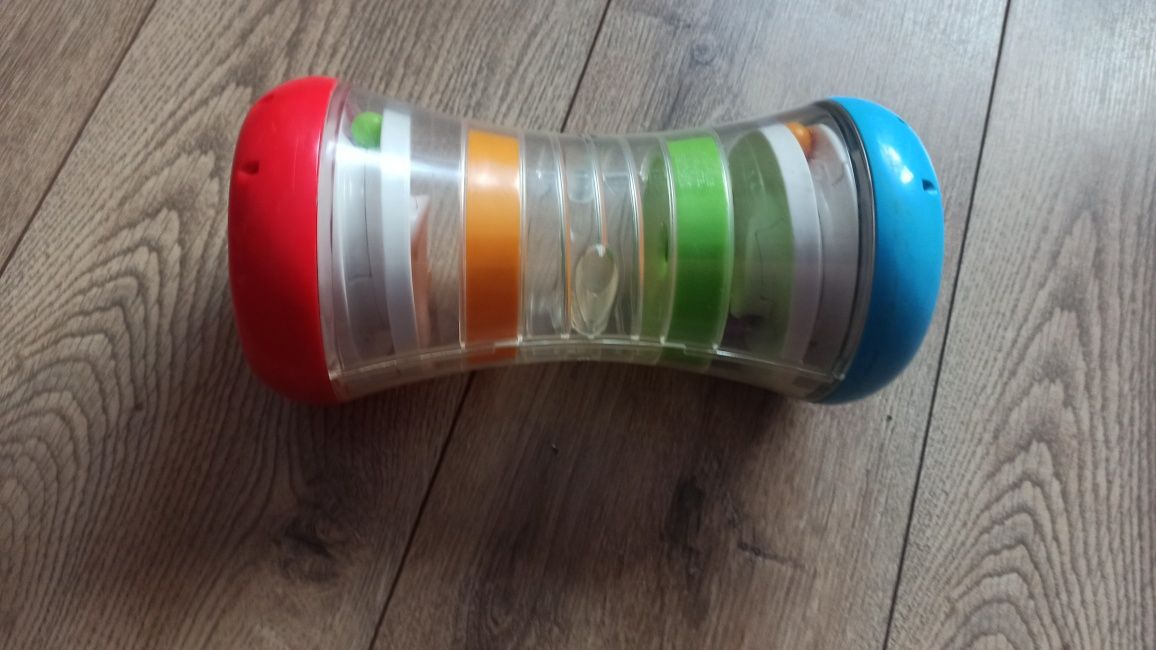 nauka raczkowania, chwytania Fisher price, wieża z kulkami, młotek