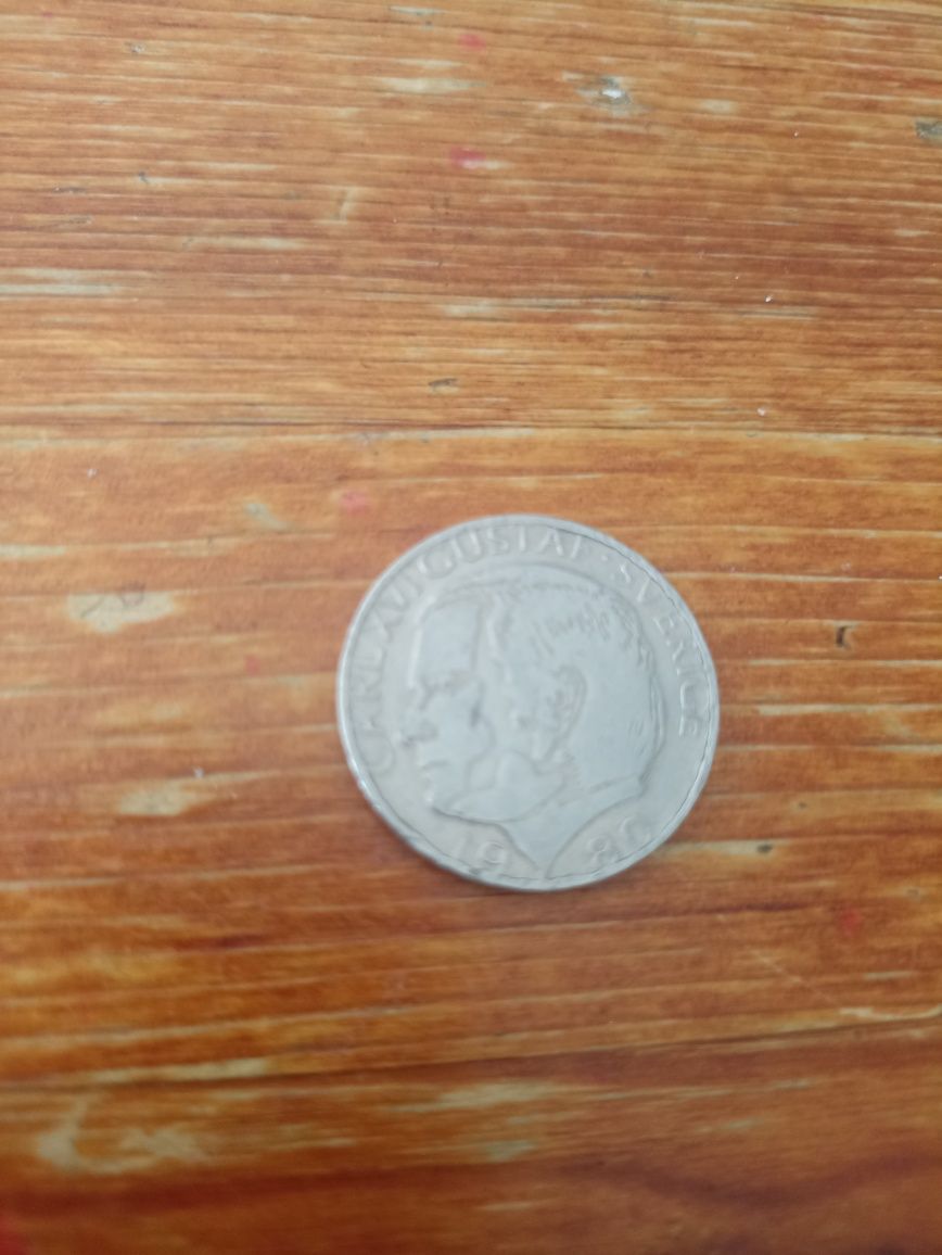 Moneta 1 kr "Carl XVI Gustaw" 1980 rok