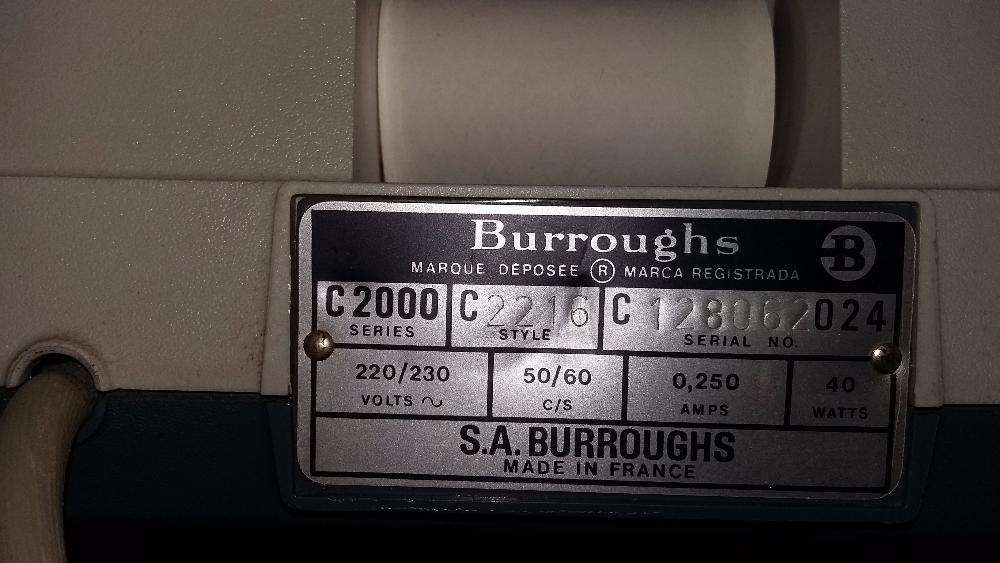 Máquina Antiga Burroughs