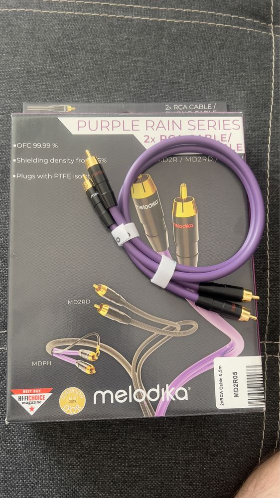 Kabel 0.5m 2XRCA melodika seria PURPLE