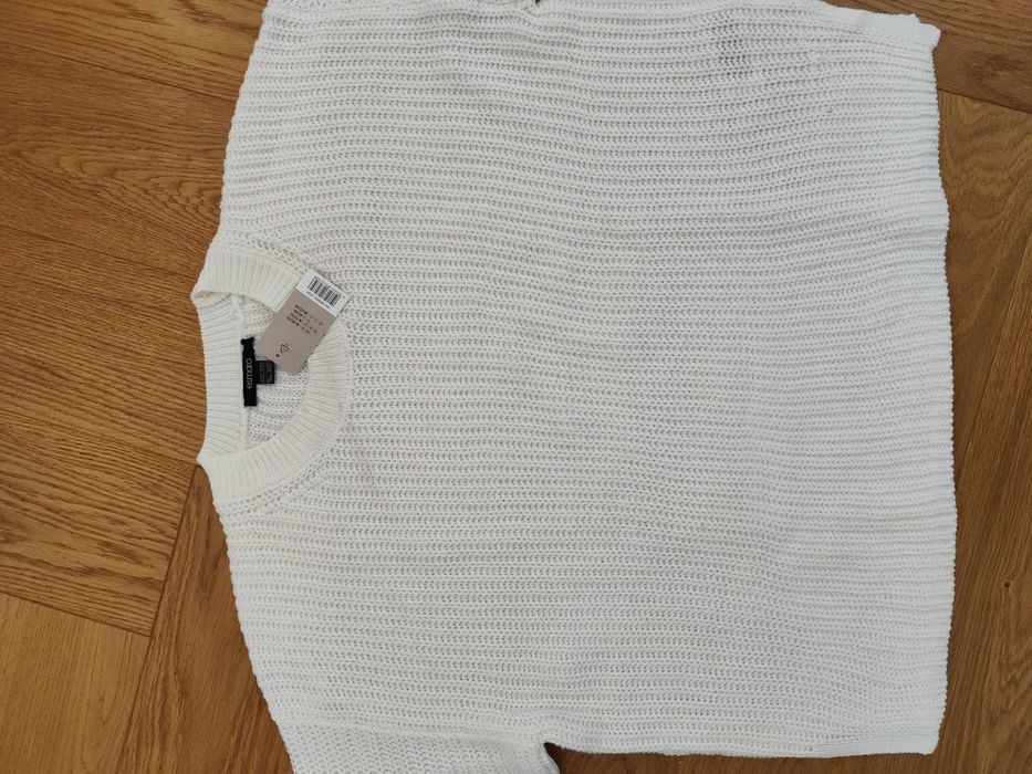 Nowy sweter damski 38/40/42 M/L/XL śmietankowy biały oversize