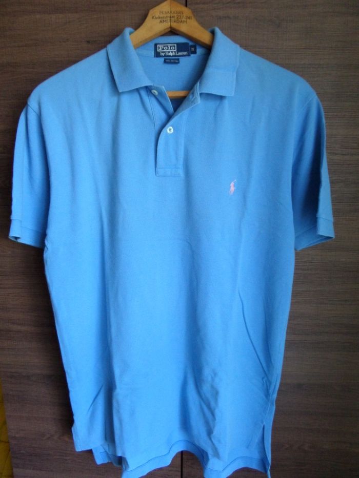 KOSZULKA POLO RALPH LAUREN M/L błękitna rózowy konik logo Mega T-shirt