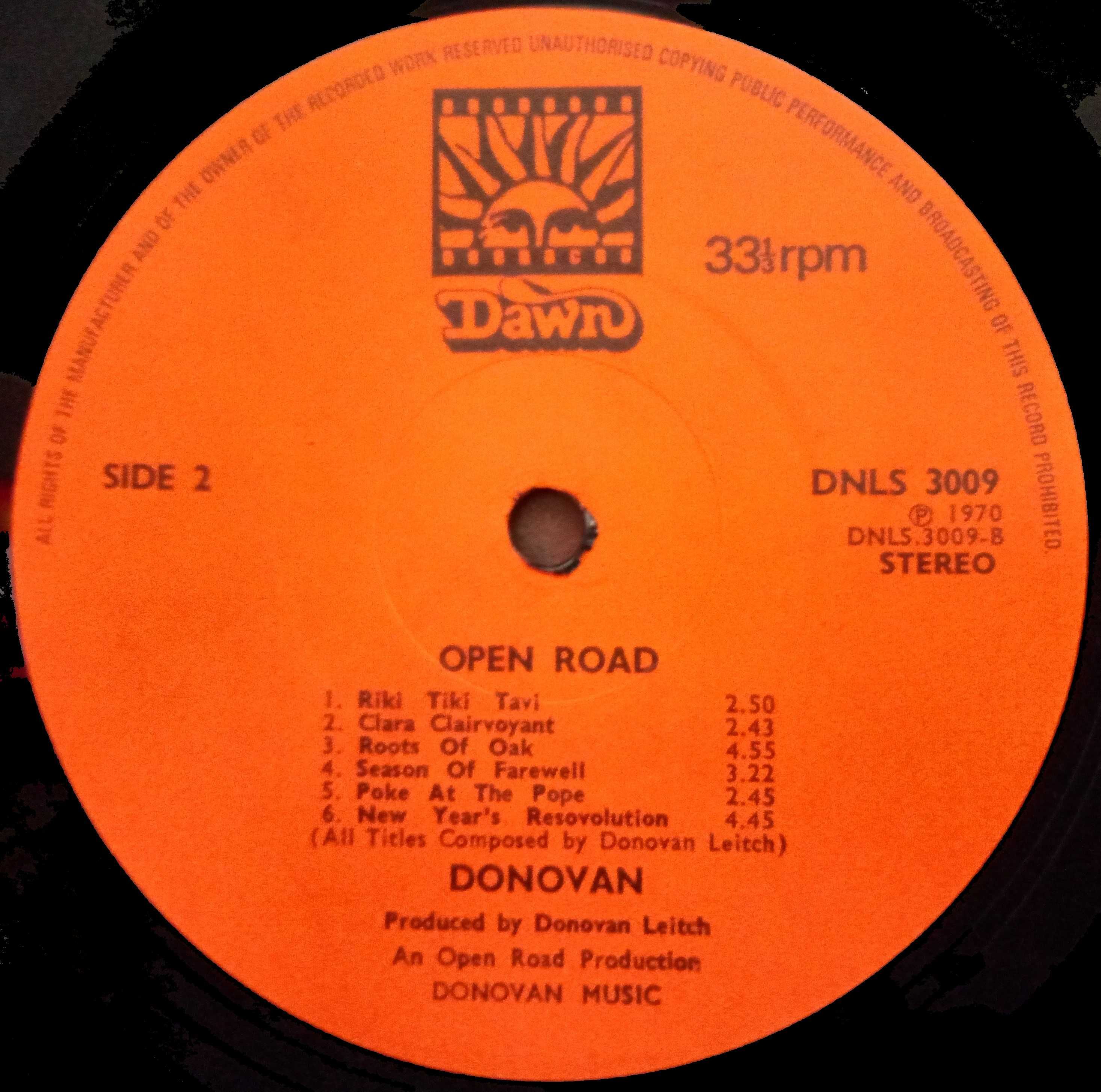 Donovan	- - - - -	Open Road	- - - - -	LP