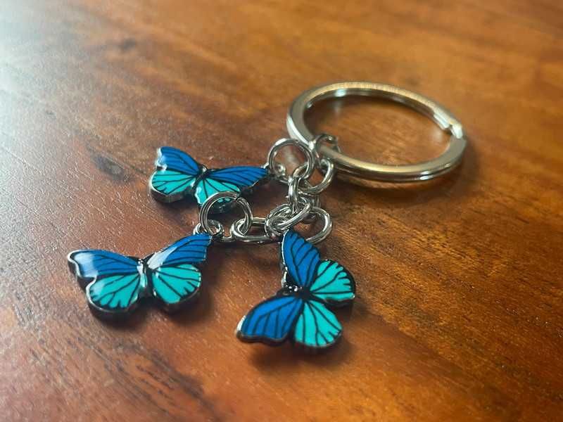 Brelok motylki aesthetic retro vintage indie kid, blue, stylowy