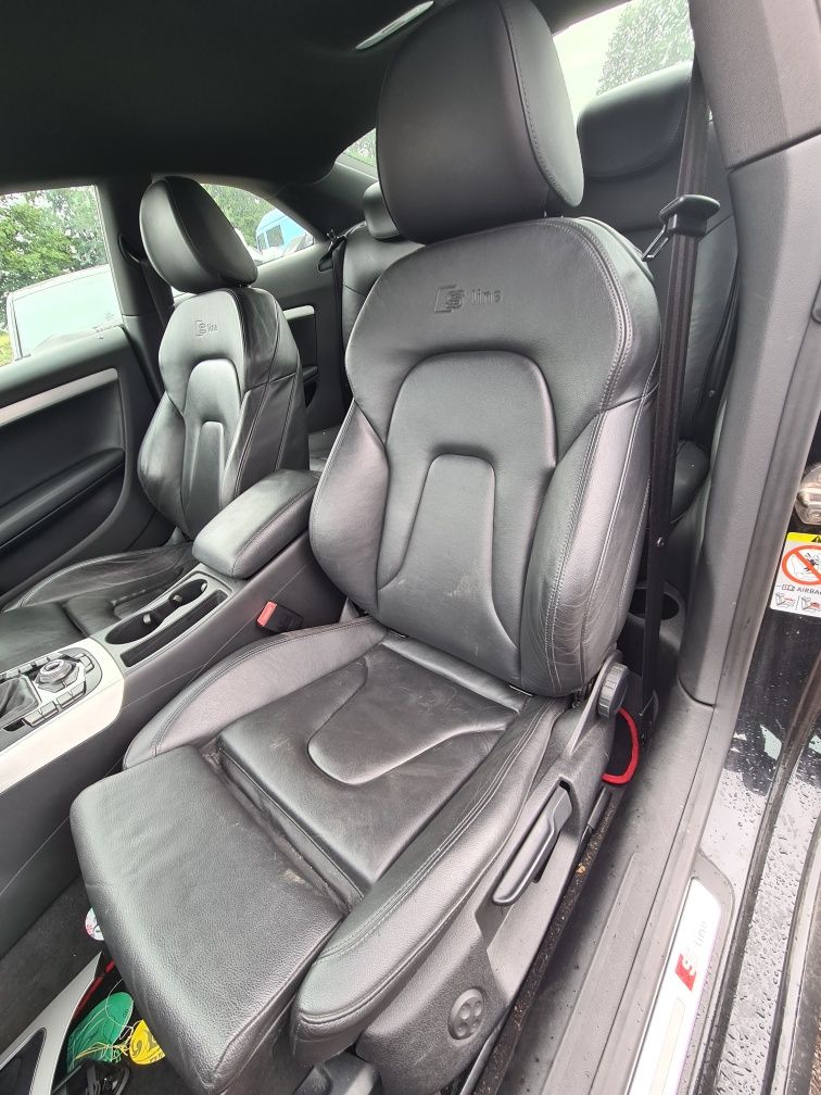 FOTELE Sline skórzane siedzenia skóra wnętrze Audi A5 8T Coupe 2009r