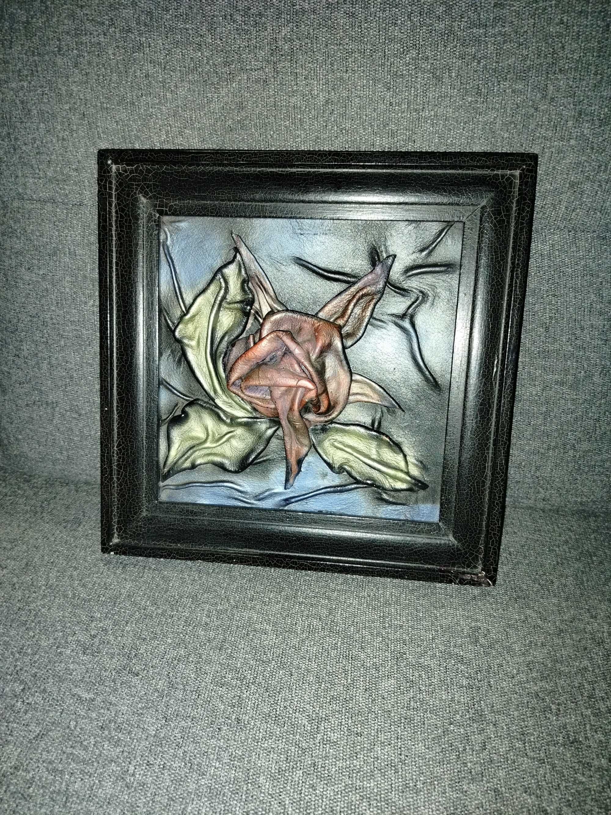 Obraz róża, ze skóry, Art-Deko .