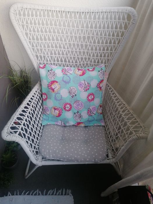 Miętowa romantic poszewka na poduszkę vintage retro flowers Nowa