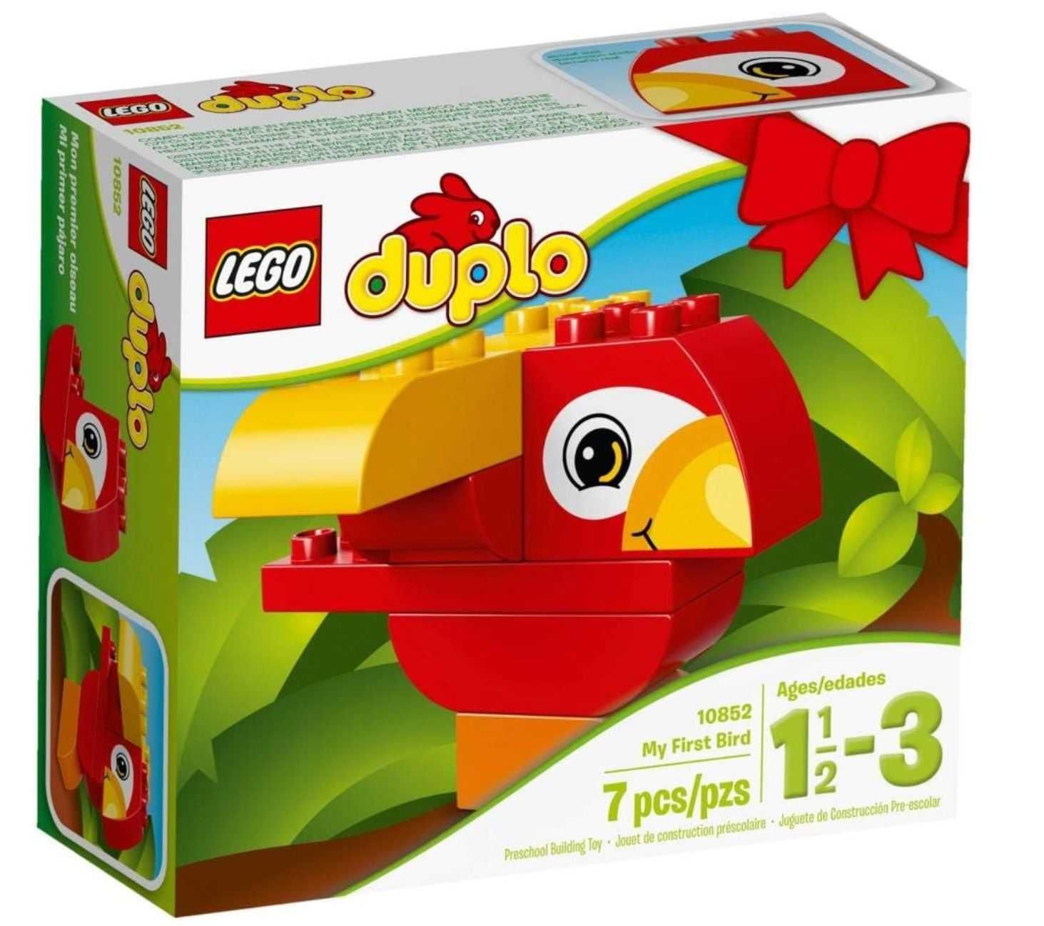 2 zestawy klocków Lego Duplo zwierzątka + papuga