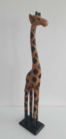 Żyrafa, figurka z drewna, ozdobna drewniana żyrafa