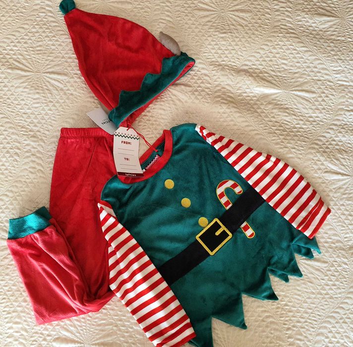 fato elfo 3-4 anos novo