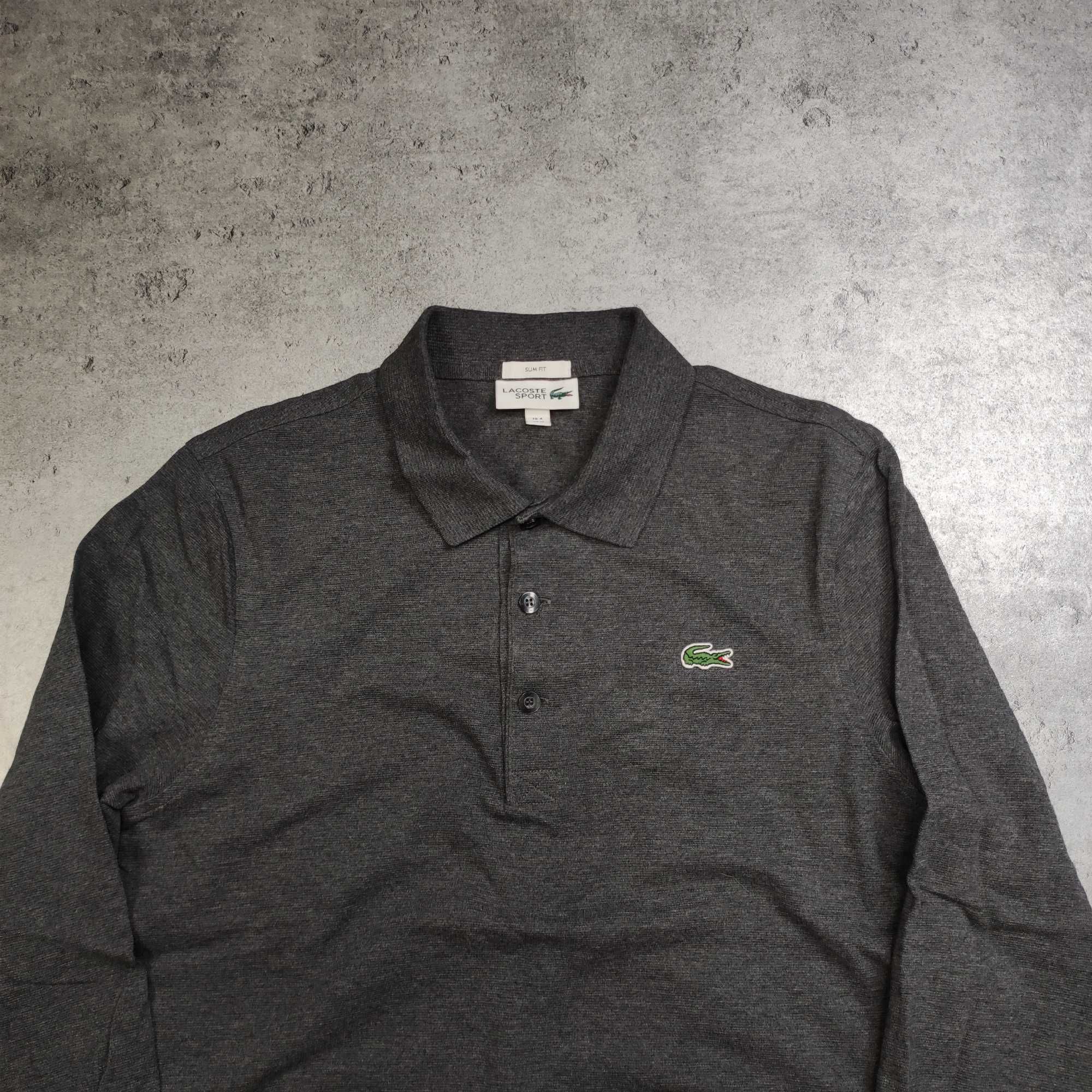 MĘSKA Koszulka Bawełna PREMIUM Lacoste Długi Rękaw Elegancka Slim POLO