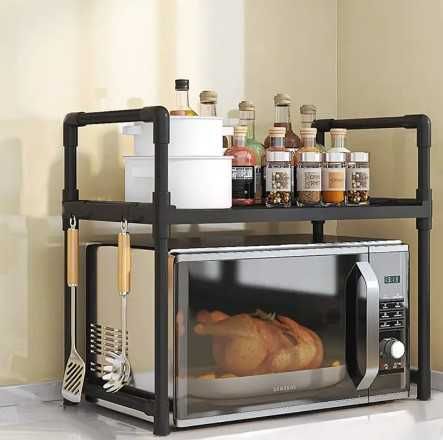 Полка-стеллаж для кухонной утвари с крючками