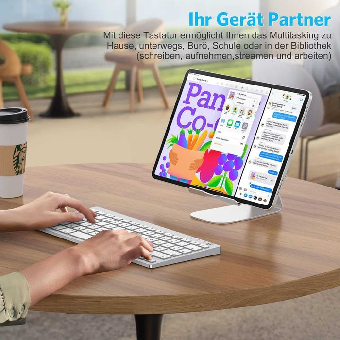 Emetok EM002 mini klawiatura bluetooth PC iPad Macbook TV box srebrna