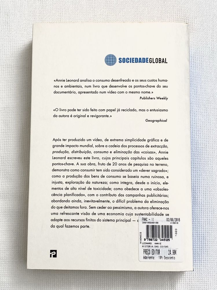 Livro: A História das Coisas, Annie Leonard